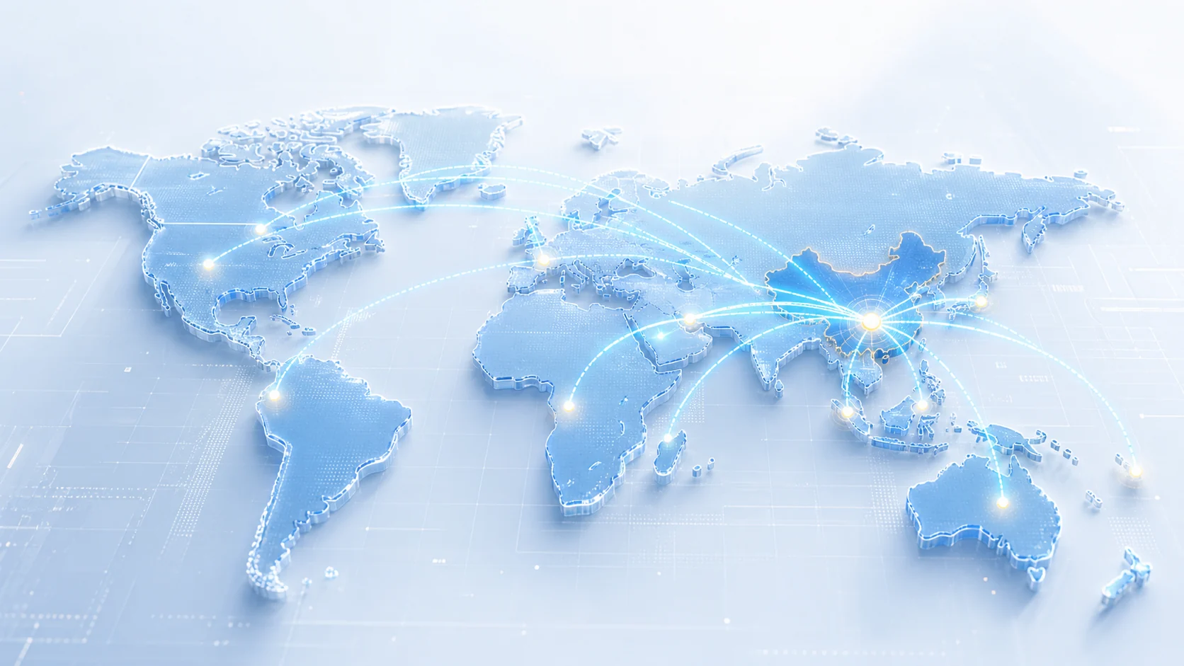 High-tech world map showing wooyopet global service and export coverage