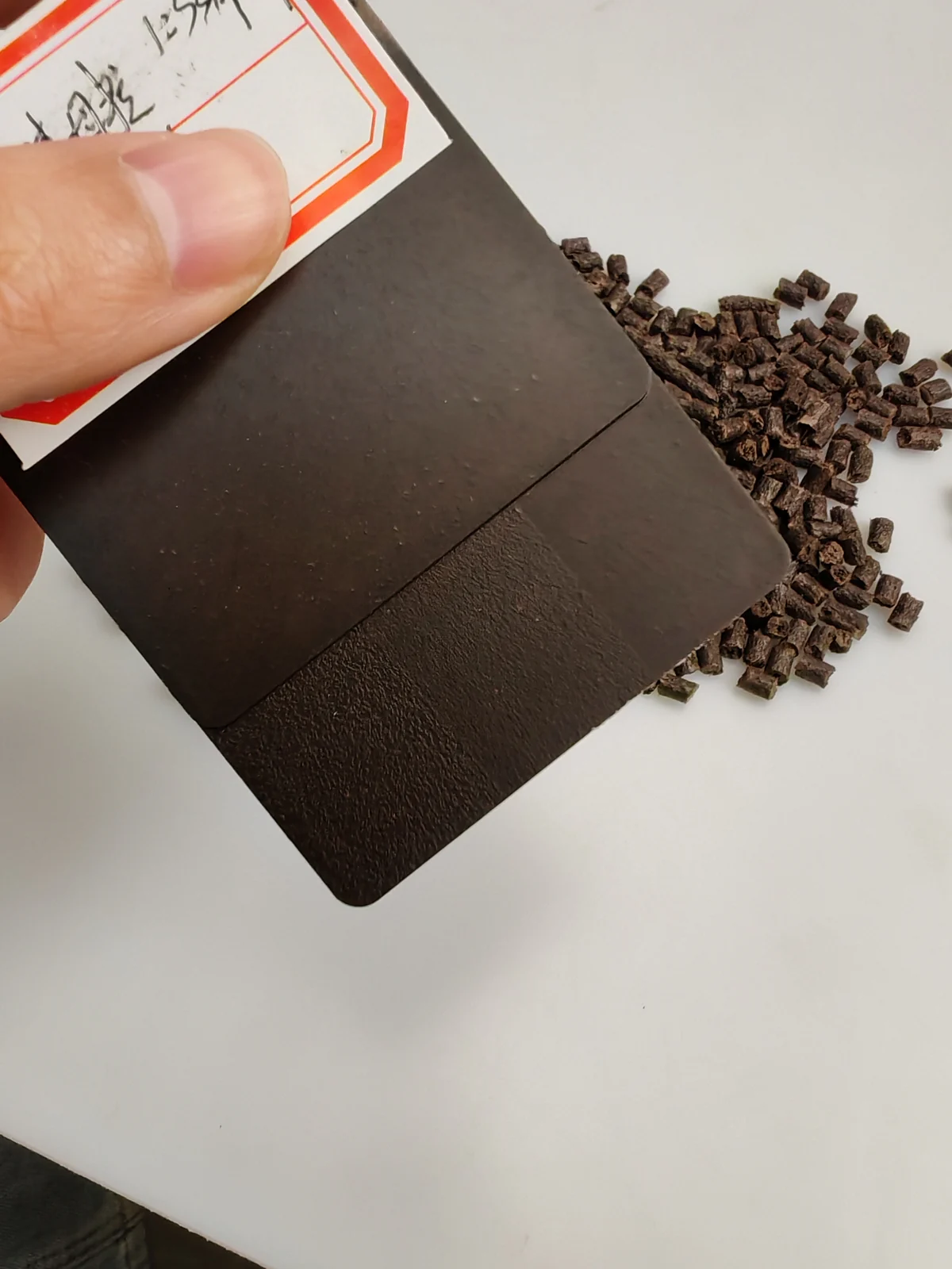 Handheld coffee fiber PP masterbatch molded plaque